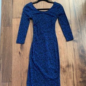 ASTR Blue Cross Back Midi Dress